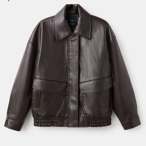 Mango Dark Brown Leather Jacket